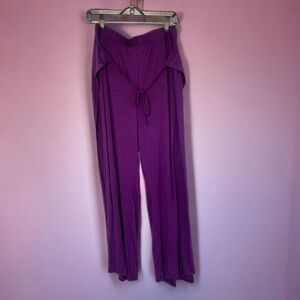 💜 XXL Earthbound Trading Co. Wide Leg Wrap Pants Open Slit Sides
